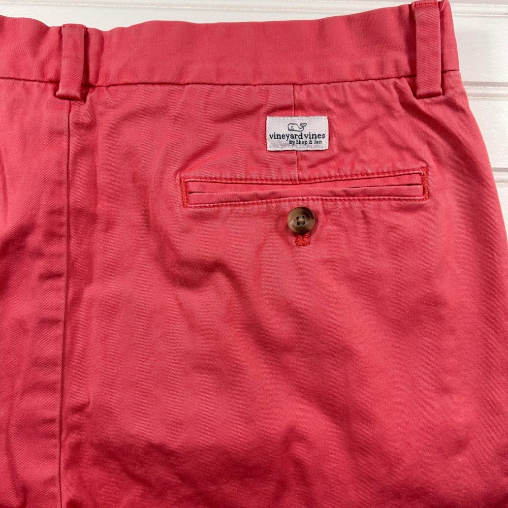 Vineyard Vines Breaker Chino Shorts Mens 33 Salmon Coral Pink Stretch Flat Front - Picture 15 of 15